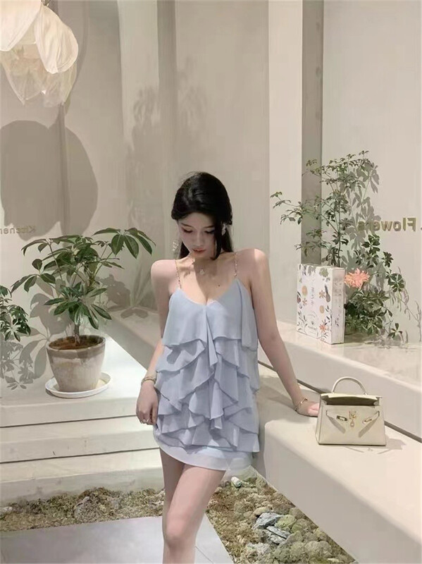 [see you] pure desire Chiffon suspender dress (detachable with forum) 2025\pcz