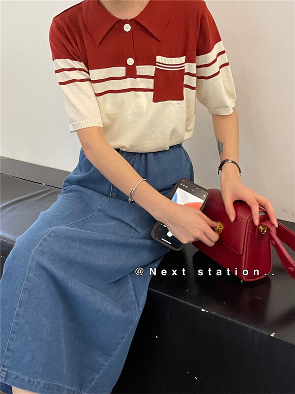 [next station] Korean fashion A-line denim skirt 22278\zjy