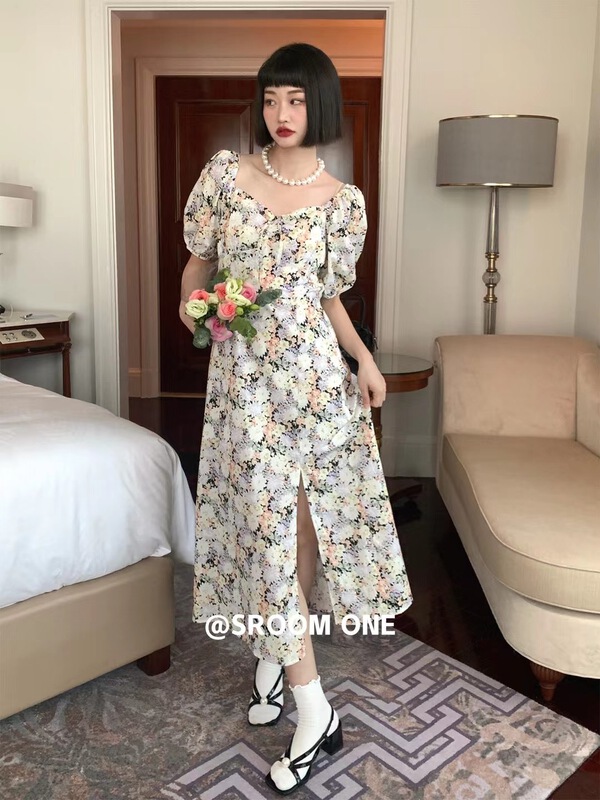 [s.room] temperament lady style floral long dress 8910\lsl