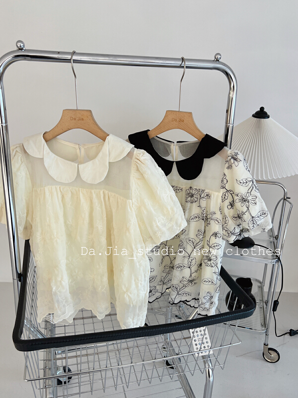 [Dajia] Korean flower collar Embroidery Shirt 22563\zxx