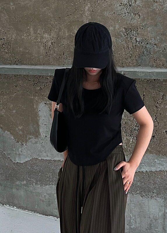 [f (x)] Korean curved hem short sleeve T-shirt t11084\ozq