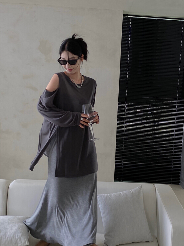 [f (x)] Korean version Tencel leaky shoulder sunscreen shirt t11082\ozq