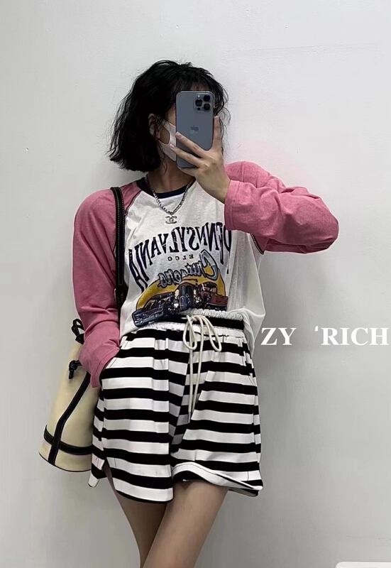 [ZY] color block letter printed sunscreen shirt ys1-526\wtt