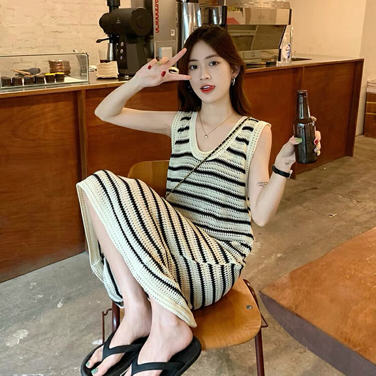 [miss Xixi] striped loose and versatile dress 22021\l