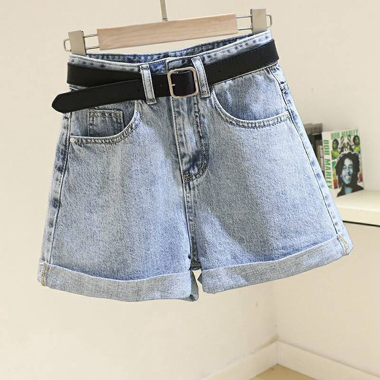 [Zoe Han cowboy] high waist casual versatile Cowboy SHORTS (without belt) 608-1\ozq