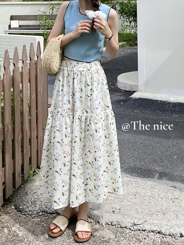 [the nice] small fresh floral lady skirt a50020\hjy