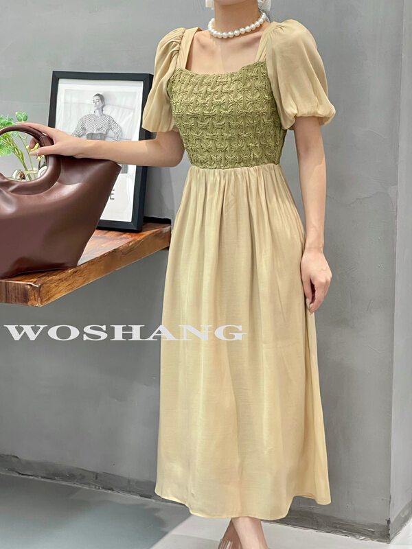 [woshang woshang] French patchwork dress 1337\xyj