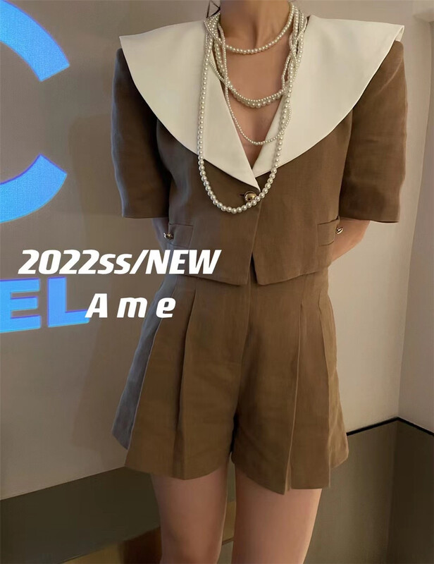 [ame] French large lapel one button jacket (only selling jacket) 73830\xyj