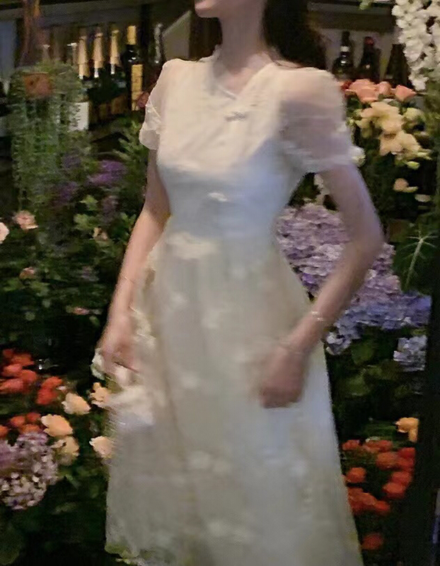 [hee] Chinese buckle lace long dress h5509\wpl