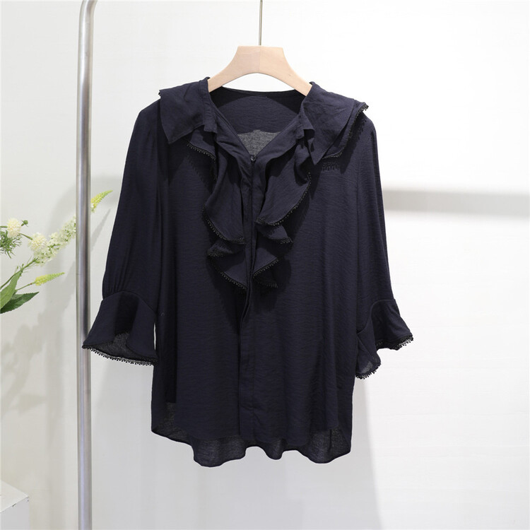 [Dazzi lucky] casual loose solid shirt l408\jj