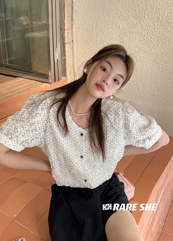 [rare she] three dimensional flower single breasted shirt 5291\lsw
