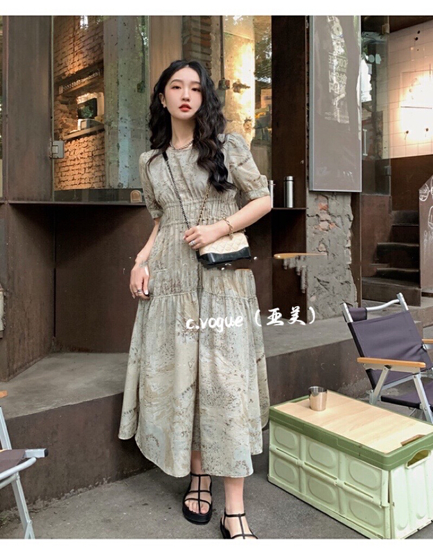 [c.vogue] French retro high-end dress with slim waist 3957\pcz