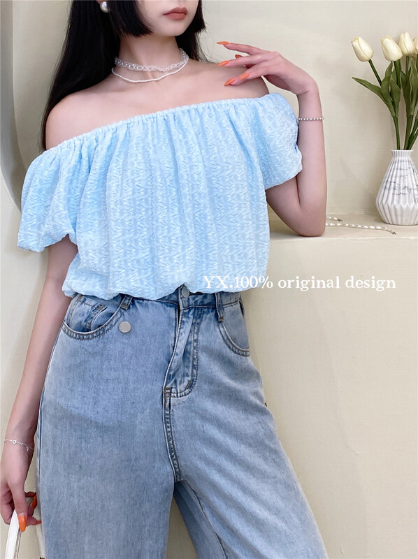 [YX] fashionable one line collar ladies' blouse 6792\zjy