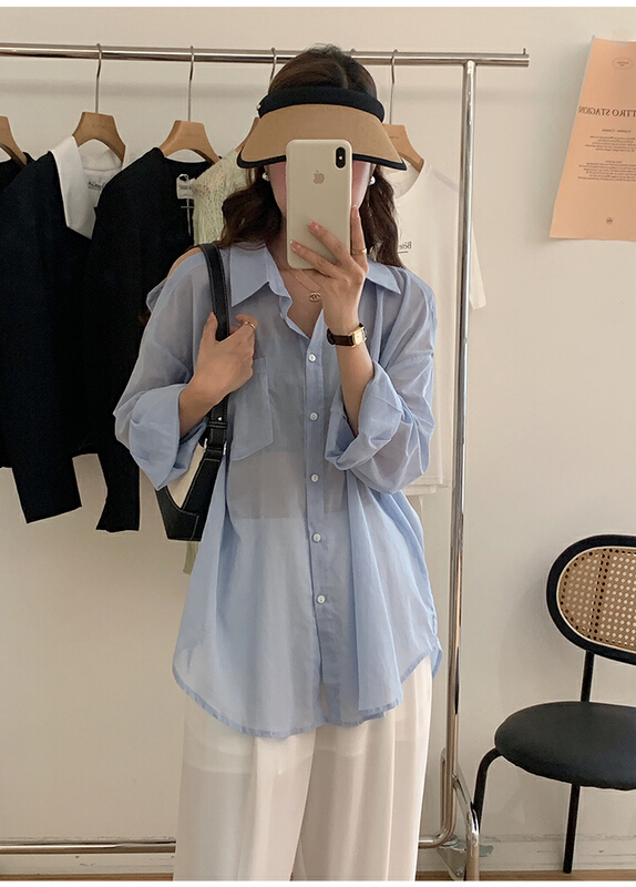 [the mind] casual and versatile solid color sunscreen shirt 60567\jhy