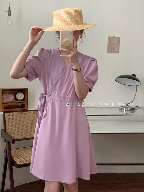 [imagine sailormoon] leisure simple V-neck thin material one piece dress 88577\xyy