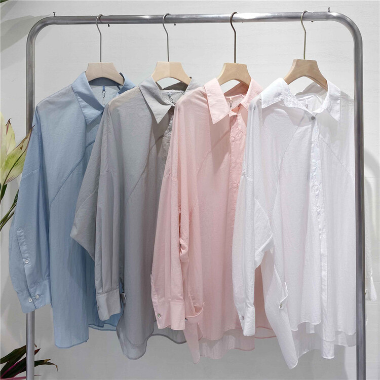 [Dazzi Daji] loose breasted solid color sunscreen shirt a900553\jj