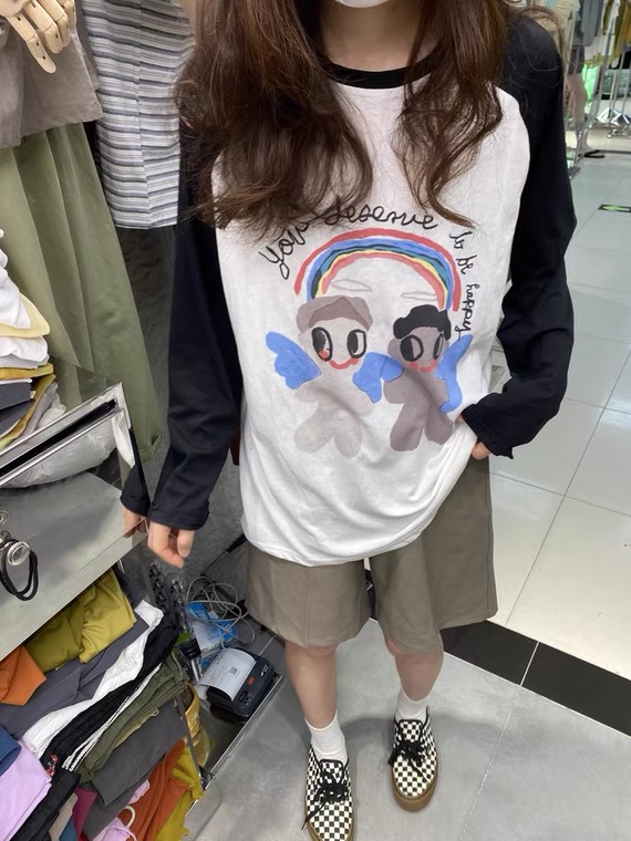 [w+] cartoon printed long sleeve sunscreen long sleeve T-shirt 6029\wtt