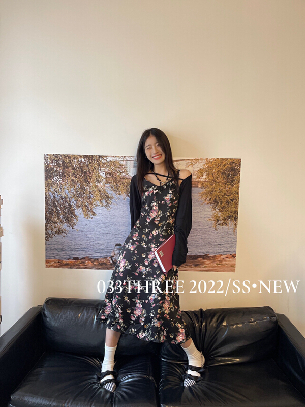 [033three] suspender flower slim dress 8177\lsl