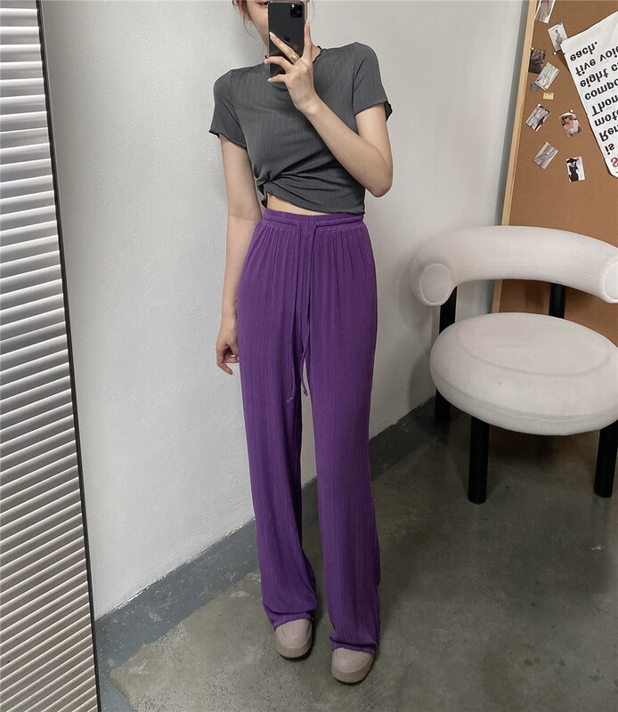 [modern 197] elastic waist loose tie acetic acid casual pants 7103\lsl