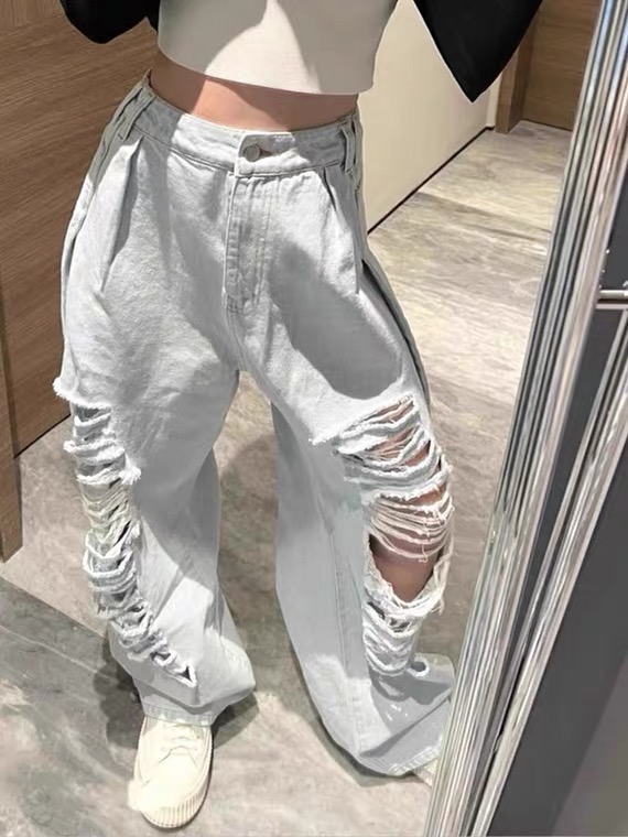 [o not 1] ripped wide leg skinny jeans n089\lsw
