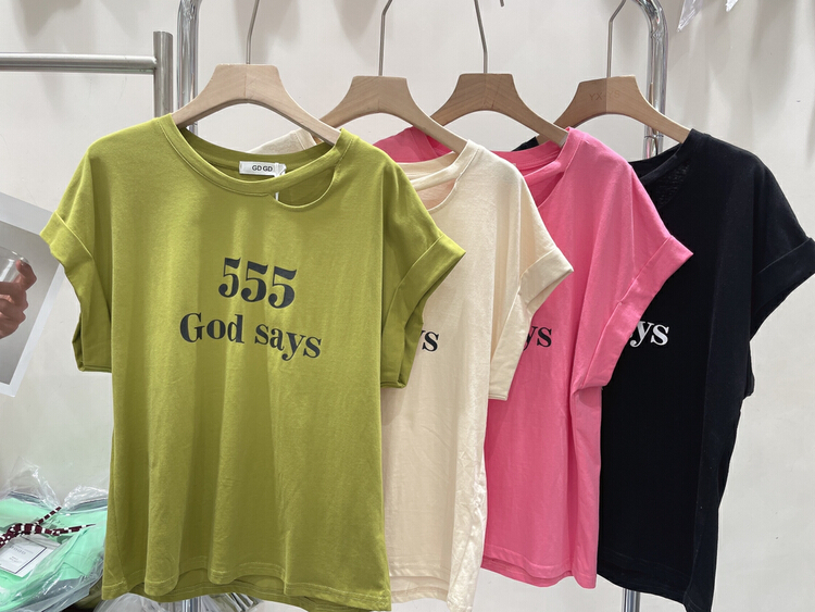 [gdgd] letter print loose short sleeve T-shirt 1989\wtt