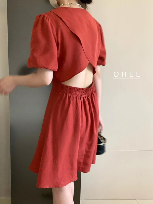 [Ohel] Korean style V-neck slim dress 22206\cls