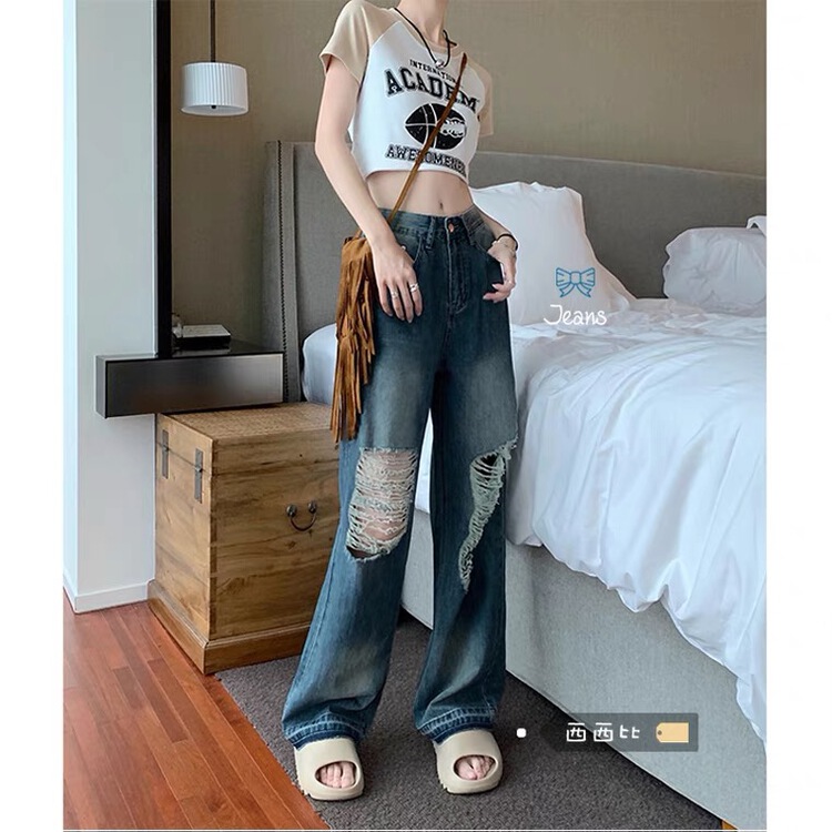 [TIMI] fashion skinny jeans with holes 2139\lsw