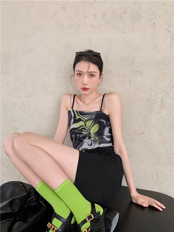 [AC] Spice Girl Butterfly printed chain vest / sling (with chain) 7091\jj