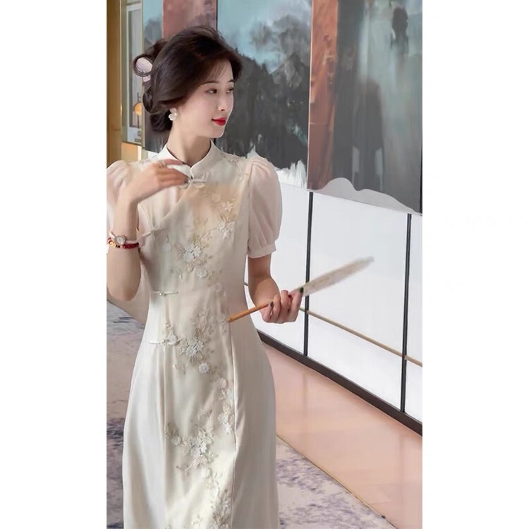 [see you] fashion stand collar mid length dress 2031\pcz