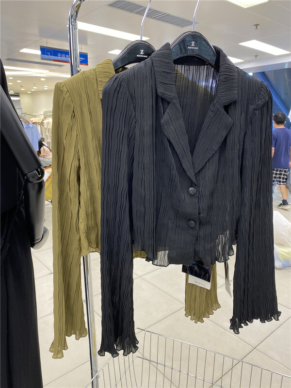[Zia] solid color pleated design versatile suit 620229\gyj