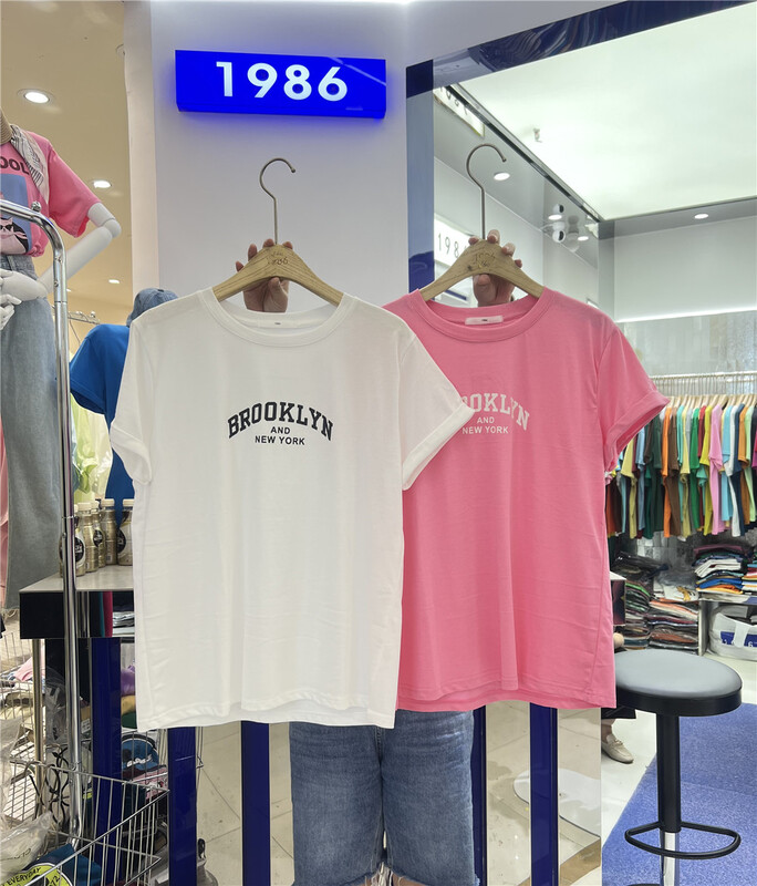 [1986] letters simple and comfortable short sleeve T-shirt f1600\lsl