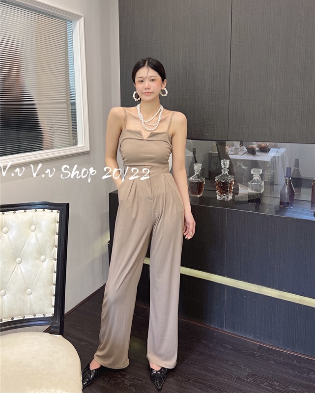 [v.v] fashion Spice Girl suspender + slim casual pants set 7883\zxx
