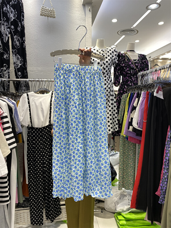 [al] small fresh floral high waist A-line skirt 0003\wpl