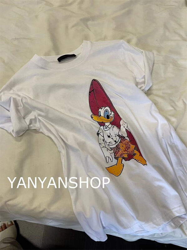 [Yanyan shop] casual round neck Donald Duck print short sleeve T-shirt 8098\hyy