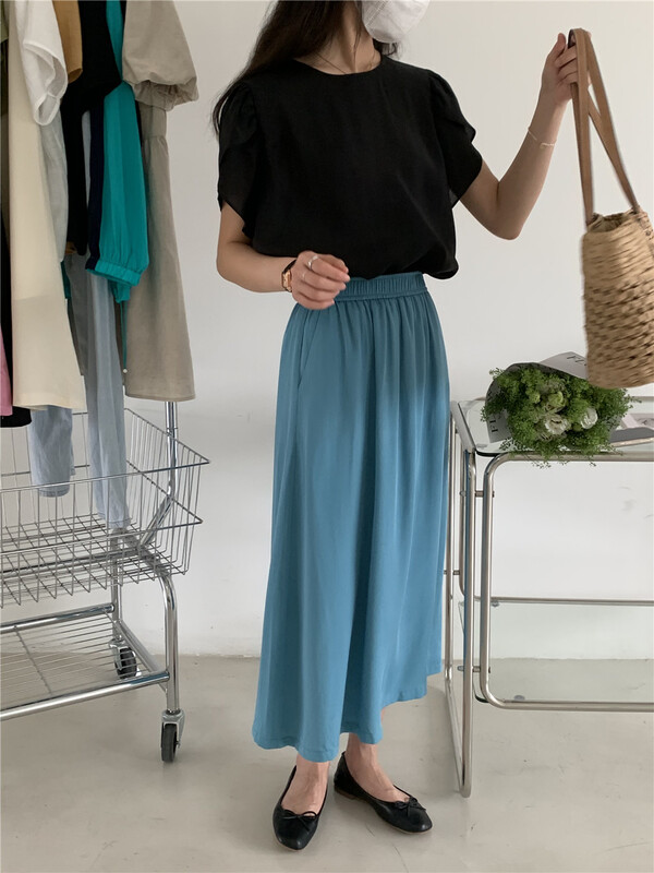 [forming-z] Korean version elastic waist umbrella swing skirt 91290\csx