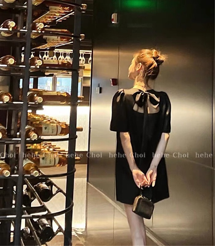 [Linna] simple back bow sweet dress 124654\jj