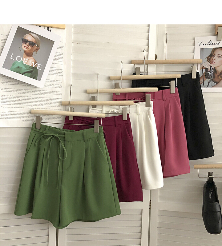 [Gangan] lace up high waist versatile slim casual shorts 2095\cl