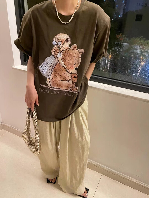 [miss coffee] cartoon loose and versatile short sleeve T-shirt 2010\xyj