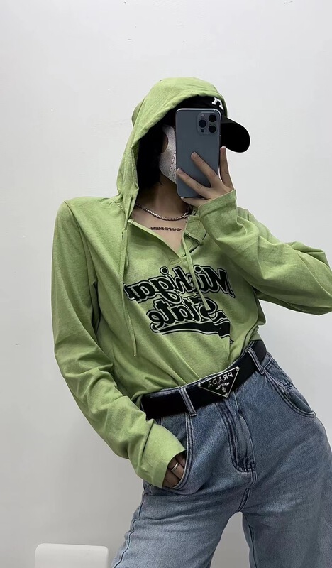 [ZY] simple letter printed hooded sunscreen shirt ys1-530\wtt