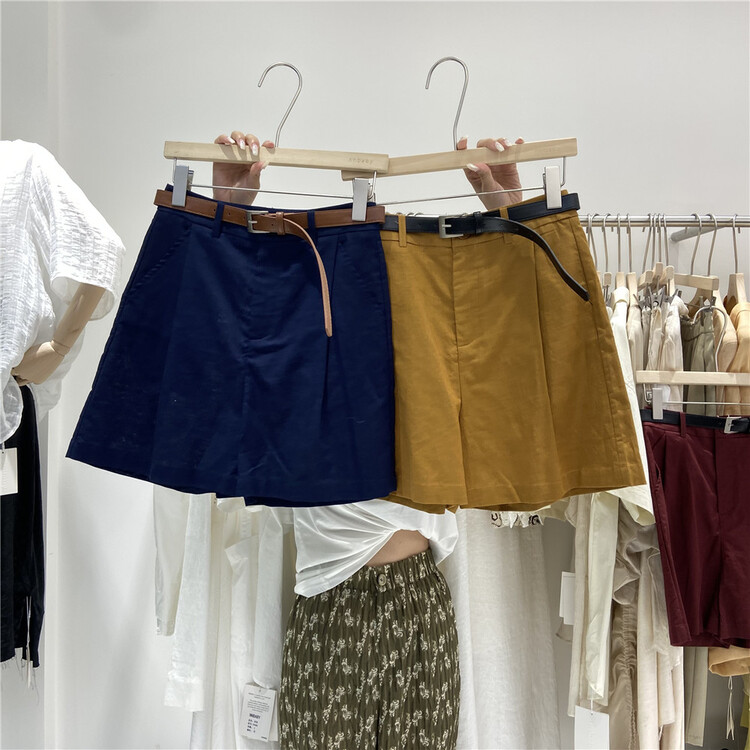[nnbaby] commuting versatile loose comfortable casual shorts (with belt) xn159\cls