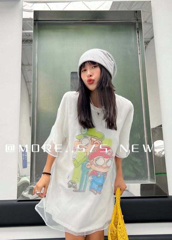 [more] printed simple and versatile short sleeve T-shirt t88158\ozq