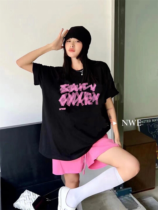 [Shanzhu] three dimensional foaming printing contrast letters short sleeve T-shirt 288\xyy