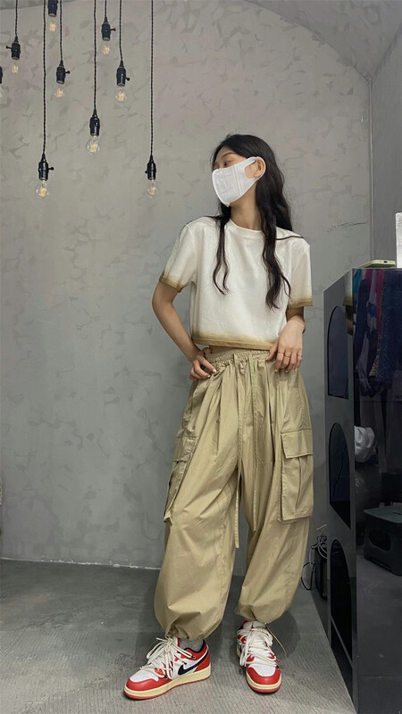 [hongniuniu] loose work clothes casual pants ys1-7418\xyy