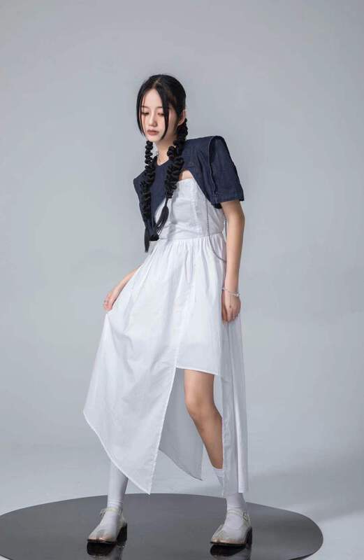 [Mumu season] niche fashion shawl + sexy suspender dress set 2382\zxl
