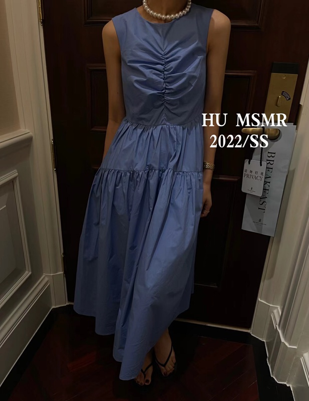 [Hu] fashion V-neck sleeveless fresh dress 6895\ozq