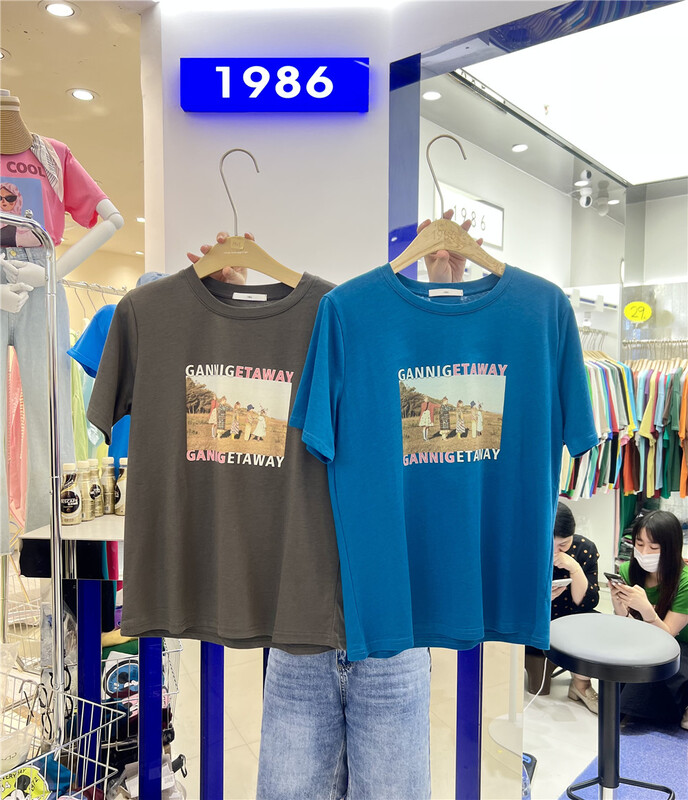 [1986] round neck print short sleeve T-shirt f1903\lsl