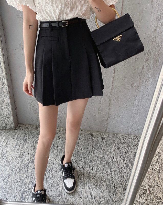 [sibeier] high waist A-line pleated skirt (with belt) 9699\xj