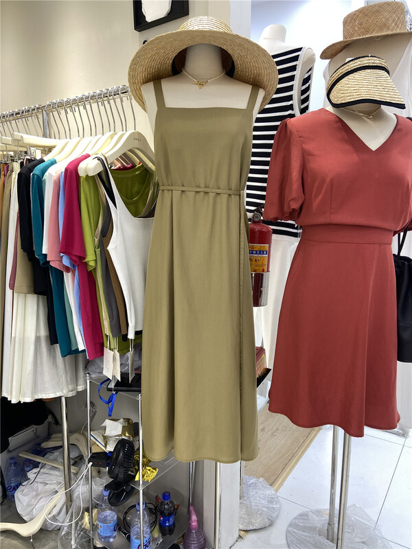 [Ohel] Japanese slim and gentle dress (with waist rope) 22097\cls