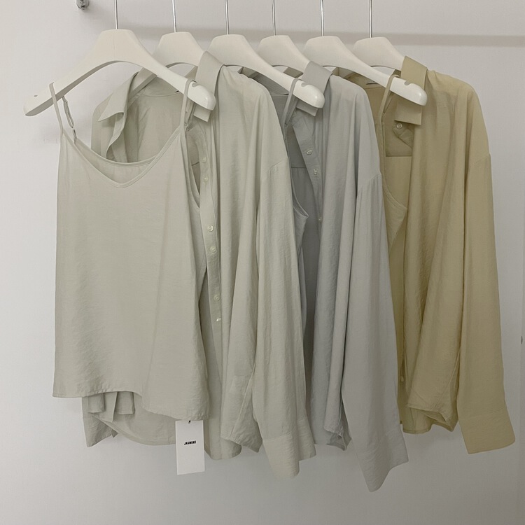 In early summer! [Jasmine] simple solid color with Korean vest / suspender inside (only selling vest) 5018a\cls