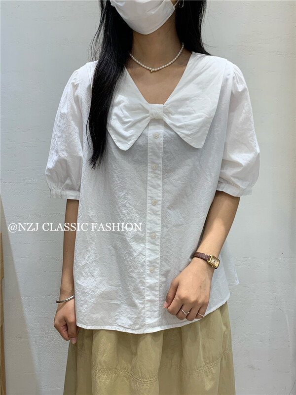 【 NZJ 】 bowknot temperament versatile shirt 820172\l